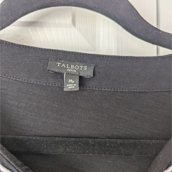 Women's Talbots Black Notch Collar Dress Medium Petite - Picture 4 of 6